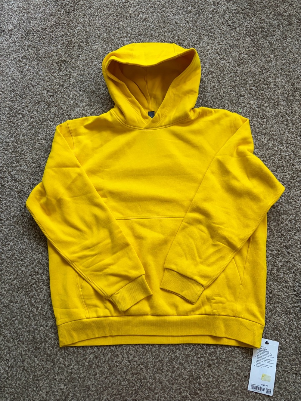 Lululemon Bright Yellow Hooded Sweatshirt- large